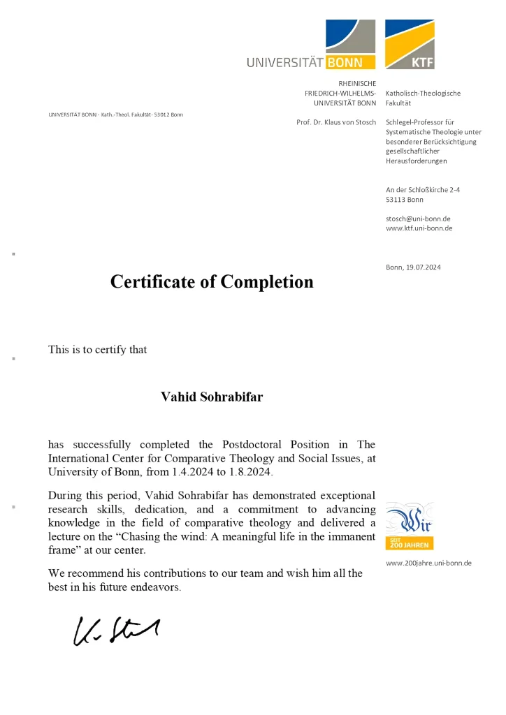 Postdoctoral Researcher — University of Bonn, Germany