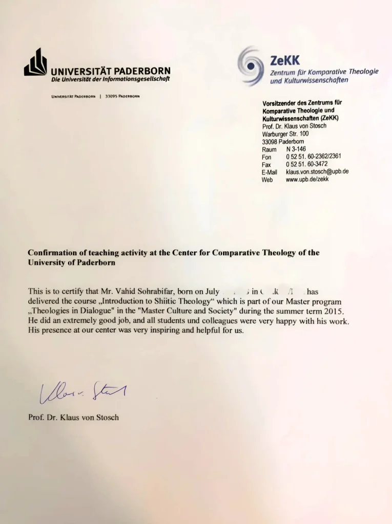 Visiting Professor — Paderborn University, Germany