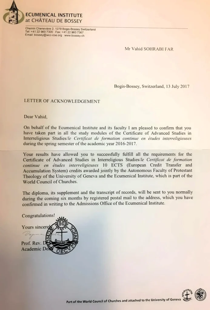 Interfaith Dialogue — World Council of Churches, Geneva